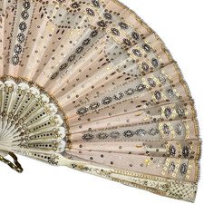 Edwardian Hand Fan Silk