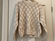 Beige Jumper With Loose Stitch