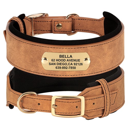Wide leather personalised dog - wide,