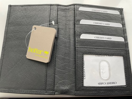 Hotter black leather card - black,