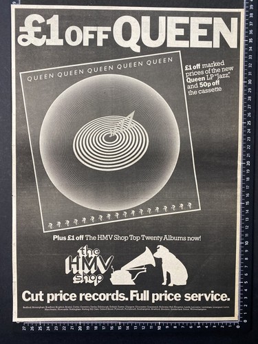 Queen jazz hmv 1978 advert - -,