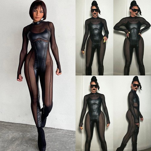 Ladies bodysuits mesh see - mesh,