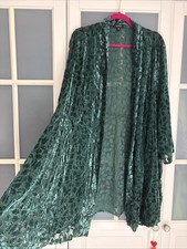 Stunning Xmas Party Green Velvet Duster Jacket Kimono Torrid 5 Plus 28 30 32 34