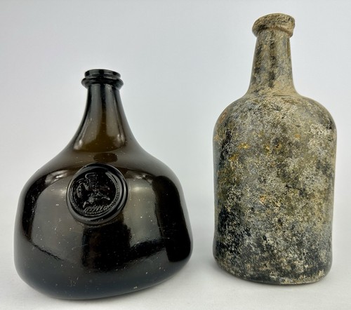 Antique black glass mallet - glass,