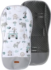 Universal Double Sided Soft Pram Seat Liner Pushchair Buggy GRAPHITE/ On safari