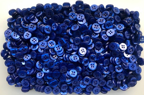 Buttons 11mm black royal blue - 11mm,