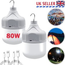 2x Super Bright LED Lantern USB Rechargeable Camping Light Tent Lamp Night Light