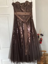Brown Vintage Style  Monsoon Ankle Length Evening Dress