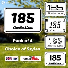 4 x Premium Personalised Glossy Wheelie Bin Stickers Numbers House Bin Number