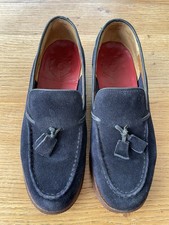 Women’s GRENSON navy suede tassel trim loafers, UK6.5