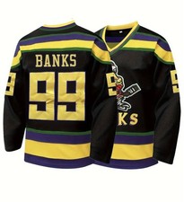Adam Banks #99 Mighty Ducks Men’s Embroidered Ice Hockey Jersey New All Sizes