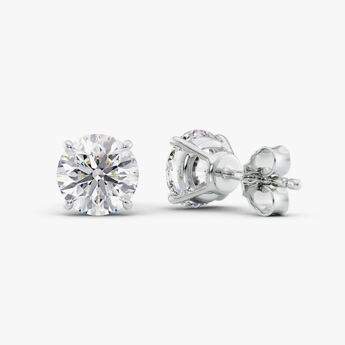 Stud earrings carat round - stud,