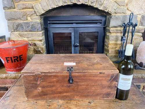 Old small pine box jewellery - old,