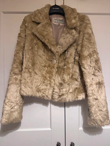 Quiz beige faux fur - beige, collared