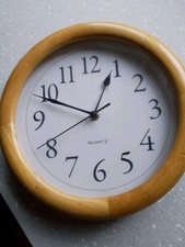 Lovely Beech Effect Wall clock In Good Condition