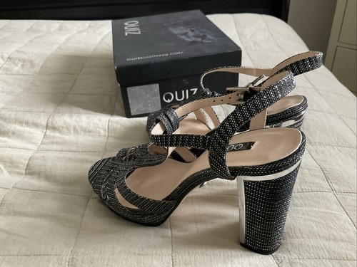 Quiz black sparkly - sparkly, strappy