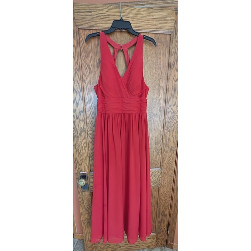 Azazie burnt orange chiffon - orange,
