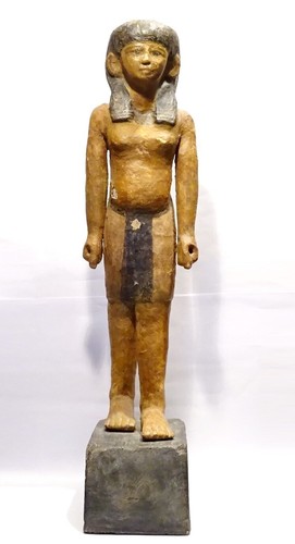 Large egyptian wooden painted - wooden,