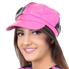 ADULTS PINK AND BLACK 60'S HAT