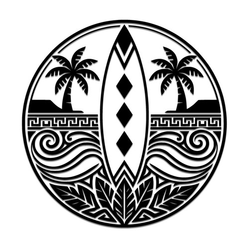 Tribal surfing decal sticker - tribal,