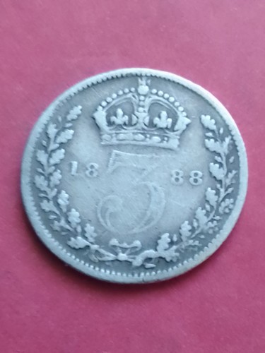 1888 silver threepence.