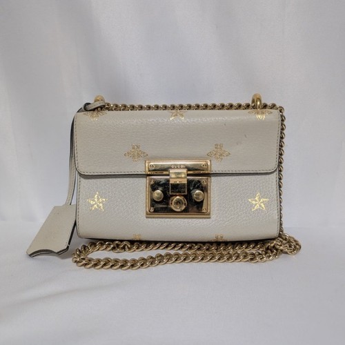 Gucci leather bee - star, white