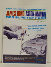 REPRODUCTION 1960'S VINTAGE SELL SHEET FOR AURORA #562 JAMES BOND ASTON-MARTIN