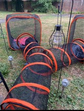 Outdoor Pop Up Pet Cat Playpen Play Tent Tunnel House Compound Enclosures VGC