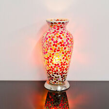 Red Floral Mosaic Glass Vase