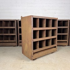 Set of 6 Small Industrial Steel Pigeon Hole Units on Wheels