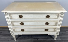 Chest of Drawers Vintage Shabby Chic 3 Drawer Painted Cream Cabinet LOT 4405