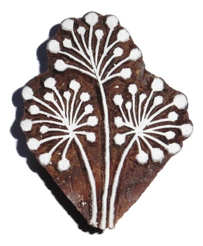 Seedhead floral wooden stamp - stamp, 6