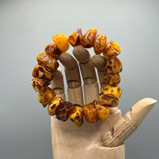 Vintage Baltic Natural Raw Rough Amber Bracelet