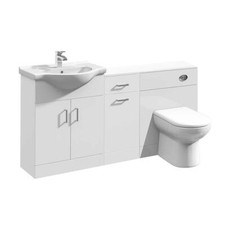 Vanity Unit Combined Sink Toilet Bathroom Suite Furniture WC Set Laundry 1600mm