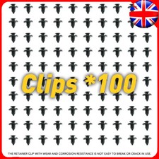 100x Wheel Arch Lining / Splashguard Clips for Nissan- 8mm Plastic Trim Clips