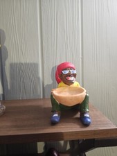 Rasta Bob Marley Jamaican Resin Ashtray Sitting Figure 