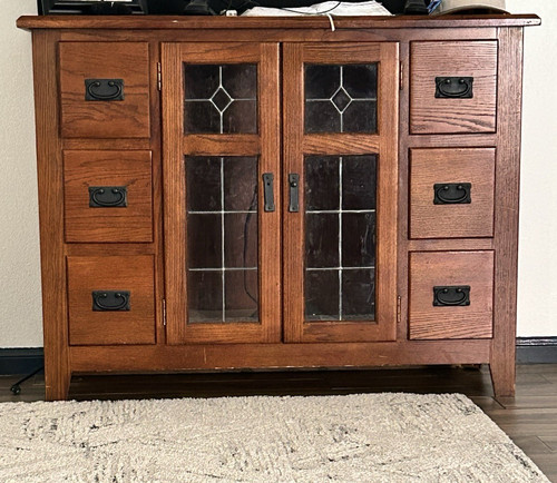 Vintage solid oak glass - solid,