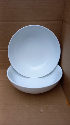 White ceramic soup cereal - 2x,