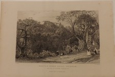 1800 B/W PRINT CASTLE EDEN HALL DURHAM 19CM X 13CM P1480