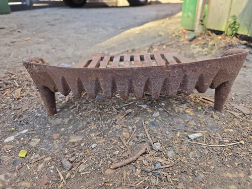 Vintage cast iron fire grate - vintage,