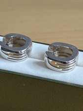 925 Silver Emporia Armani Chunky Band Earrings / Hallmarked & Signed/ 13.25g