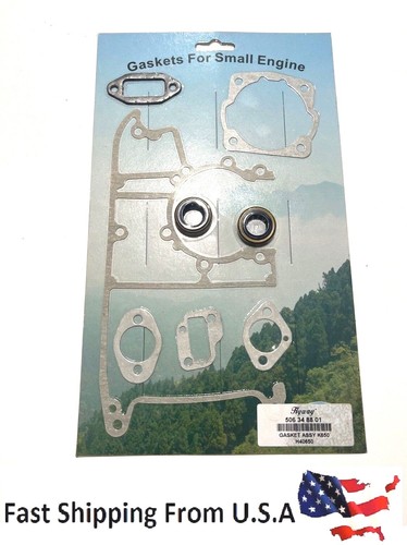 Gasket set with oil seals - oil, for