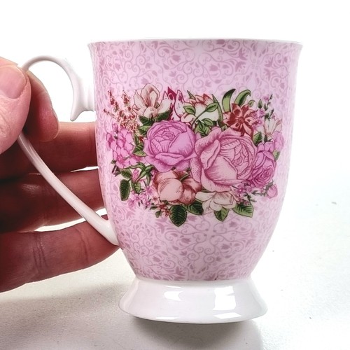 Pink roses porcelain mug - m&s,