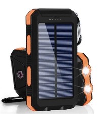 Fast Charging 20000 mAh Solar Power Bank with Dual USB Ports & Flashlights UK
