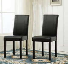 Set of 2 Faux Leather Dining