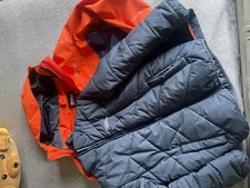 Jack Wolfskin 3 In 1 Kids Jacket Size 9-10yrs ,navy/orange, Waterproof &puffa