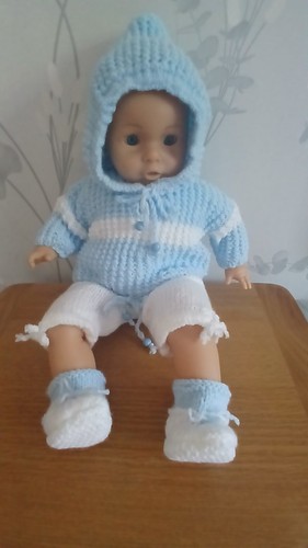 Hand knitted dolls outfit - knitted,