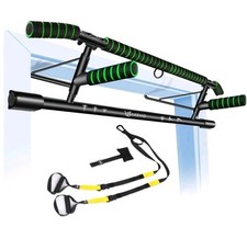 Pull-Up Bar Including Short Handles & Suspension Training Kit. No Drill. New