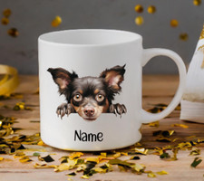 Mudi Dog Peeping Puppy Personalised Mug Cup MADE TO ORDER