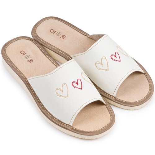 Women leather slippers slip - slippers,